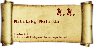 Mititzky Melinda névjegykártya