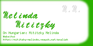 melinda mititzky business card